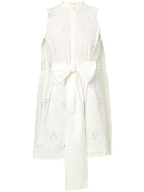 ERDEM lace-panels tied-waist dress