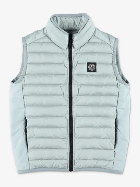 Stone Island Junior gilet matelassé à logo appliqué