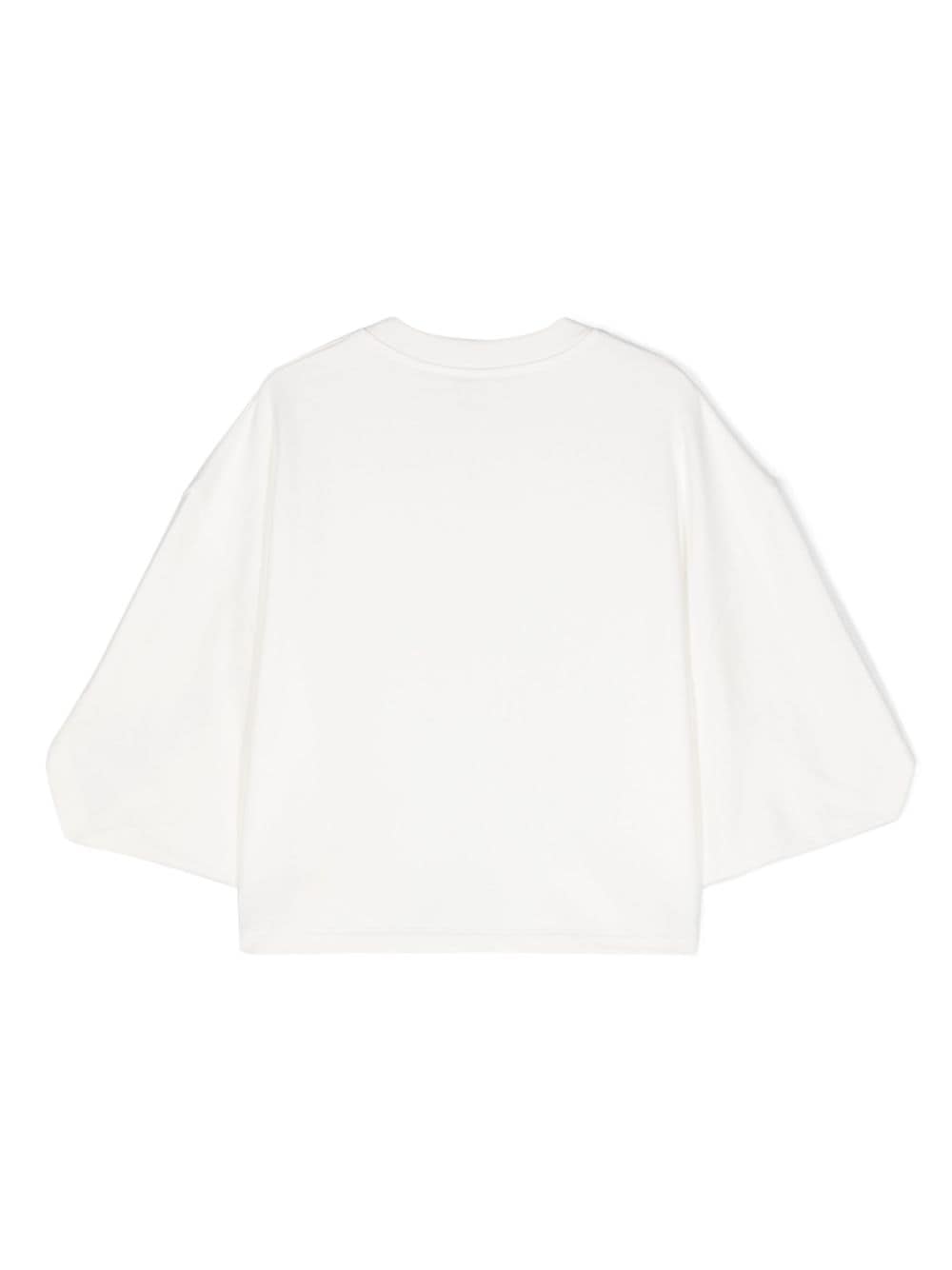 Shop Fendi Logo-embroidered Cape Sweatshirt In White