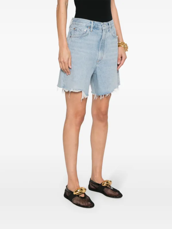 AGOLDE Stella Distressed Denim Shorts Blue FARFETCH PH
