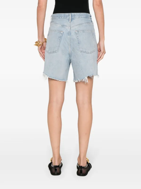 AGOLDE Stella Distressed Denim Shorts Blue FARFETCH PH