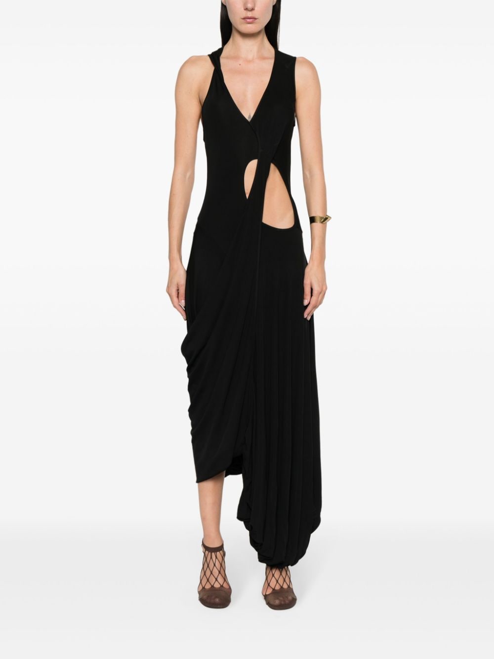 Shop Christopher Esber Coronado Asymmetric Dress In Black