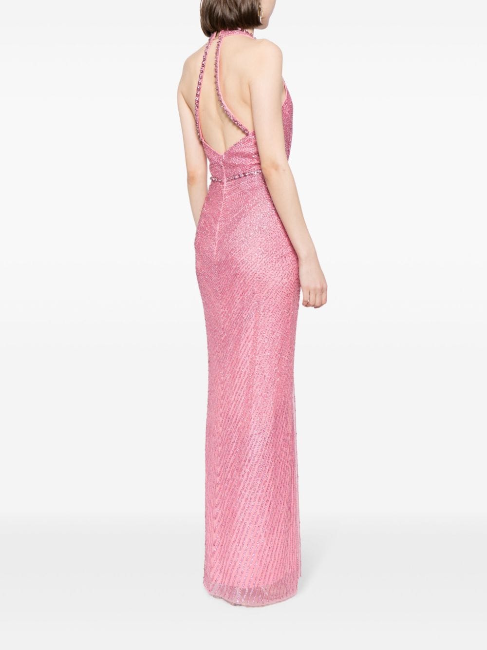 Shop Jenny Packham Petunia Embellished Gown In Pink