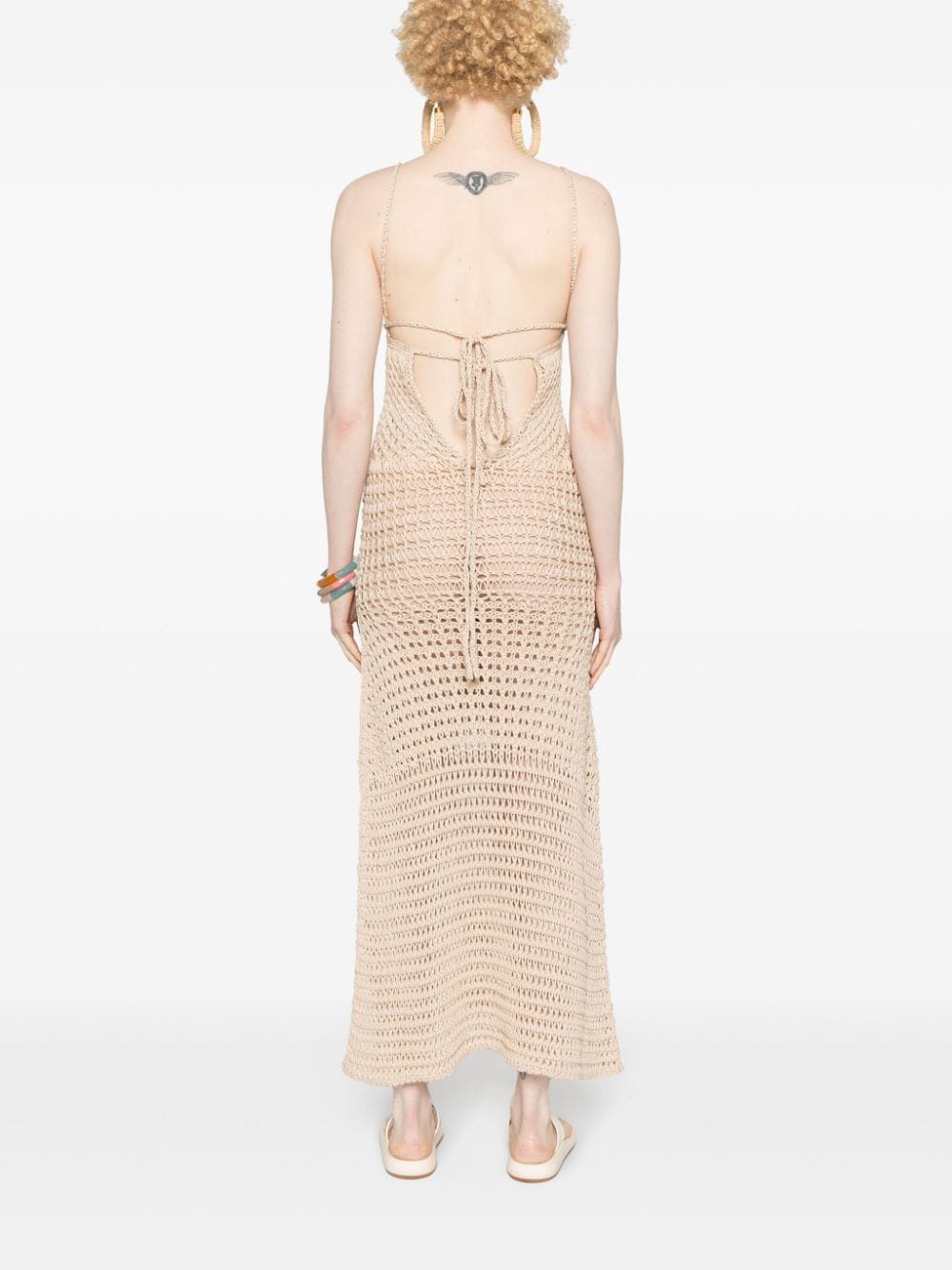 Shop Alanui A Love Letter To India Dress In Neutrals