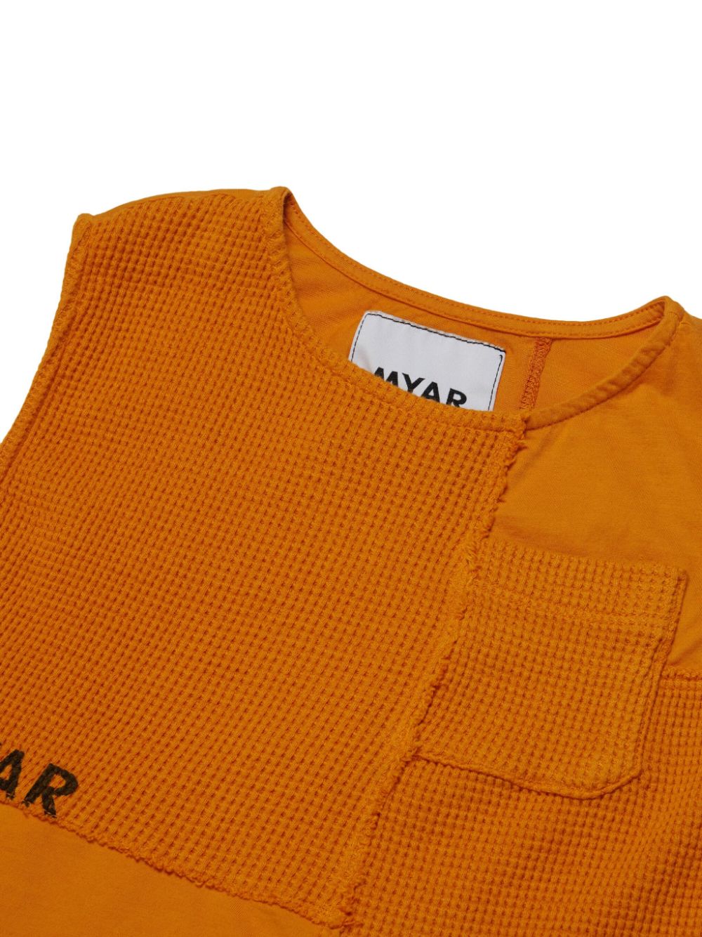 Shop Myar Logo-print Panelled Tank Top In Orange