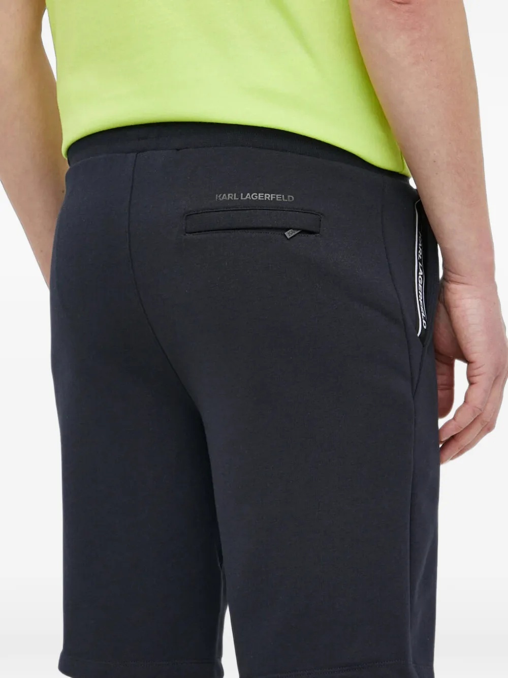 Karl Lagerfeld Ikonik patch drawstring shorts Blauw