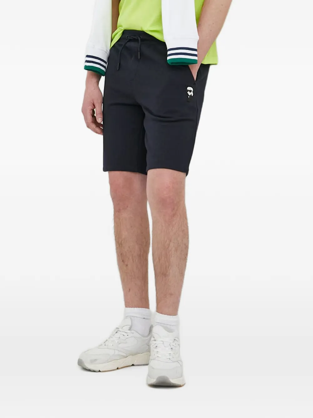 Karl Lagerfeld Ikonik patch drawstring shorts - Blu