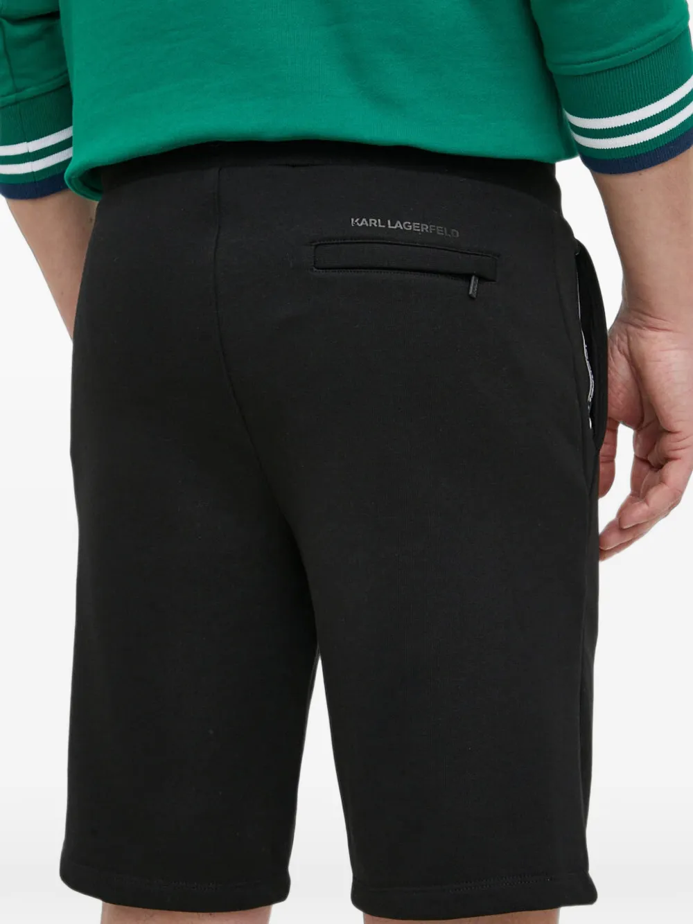 Karl Lagerfeld Ikonik patch drawstring shorts Zwart
