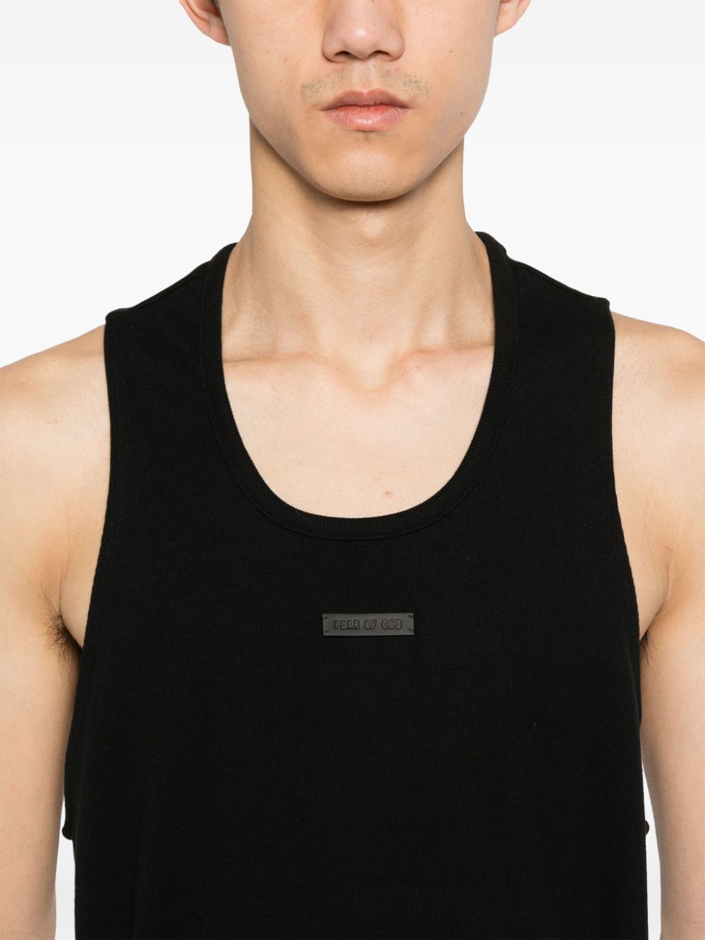 Shop Fear Of God Ribbed Tank Top In Black