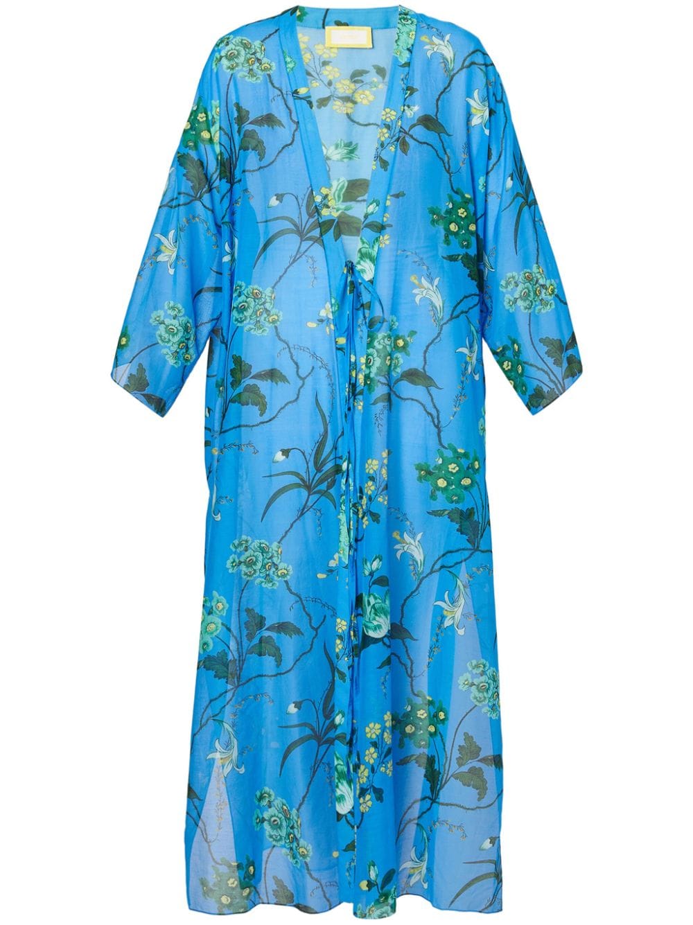 Erdem Floral-print Cover-up Dress In Blue