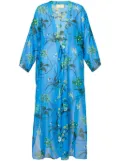 ERDEM floral-print cover-up dress - Blue