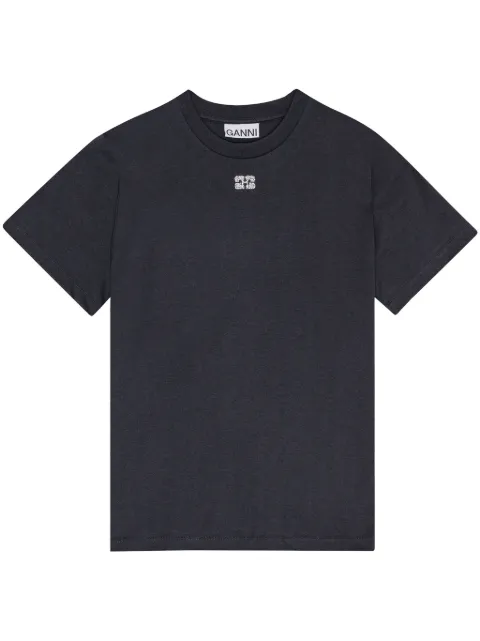 GANNI logo-embellished cotton T-shirt