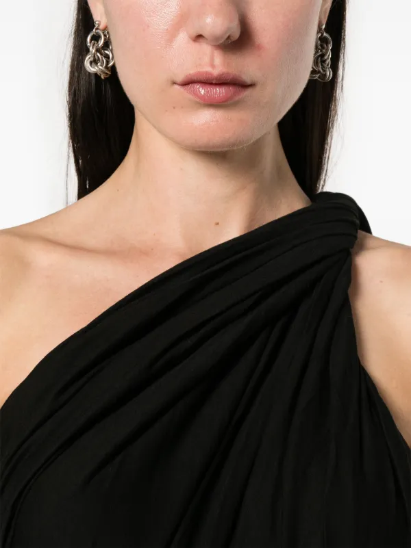 Rick Owens one-shoulder Draped Bodysuit | Black | FARFETCH