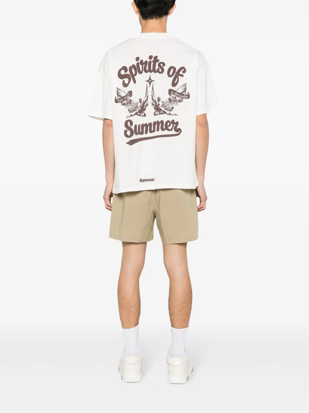 Represent logo-print cotton T-shirt - Wit