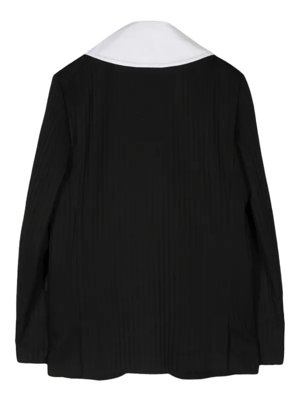 Comme Des Garçons プリーツ シングルジャケット | ブラック Comme Des Garçons プリーツ シングルジャケット | ブラック