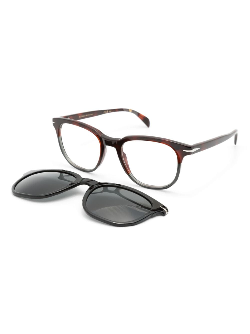 Shop Eyewear By David Beckham 7120 Square-frame Glasses In Brown