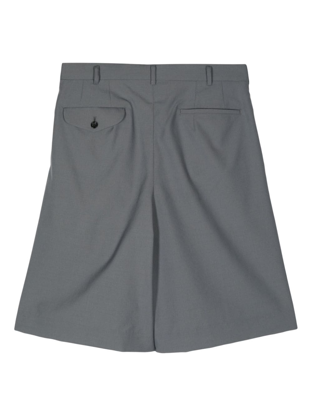 Shop Comme Des Garçons Pleated Wool Shorts In Grey