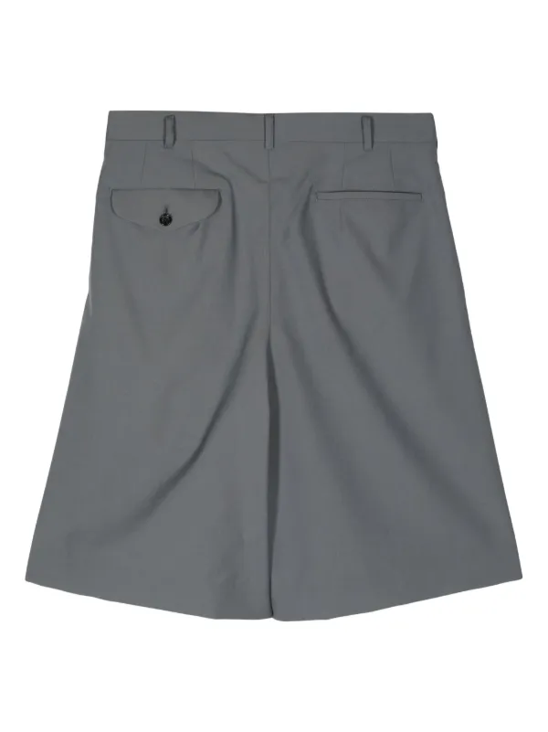 Comme Des Garçons Pleated Wool Shorts | Grey | FARFETCH