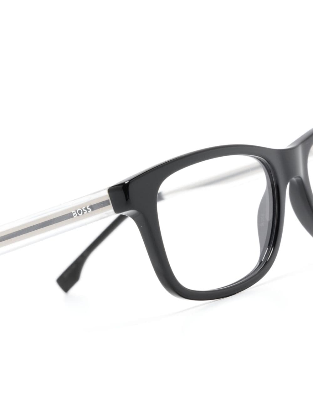 Shop Hugo Boss Rectangle-frame Glasses In Black