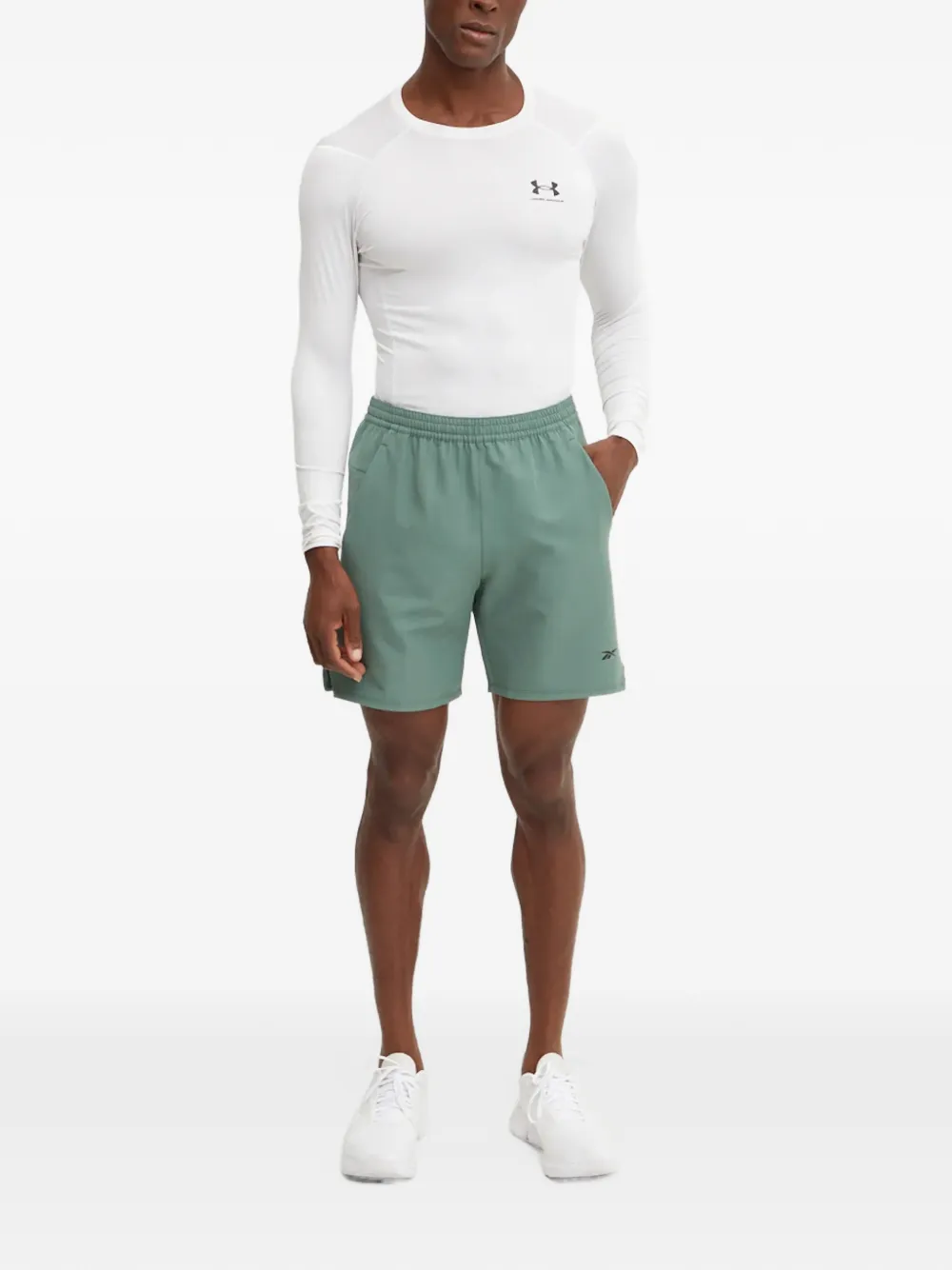 Reebok Strength 4.0 shorts met elastische taille en logo-print Groen