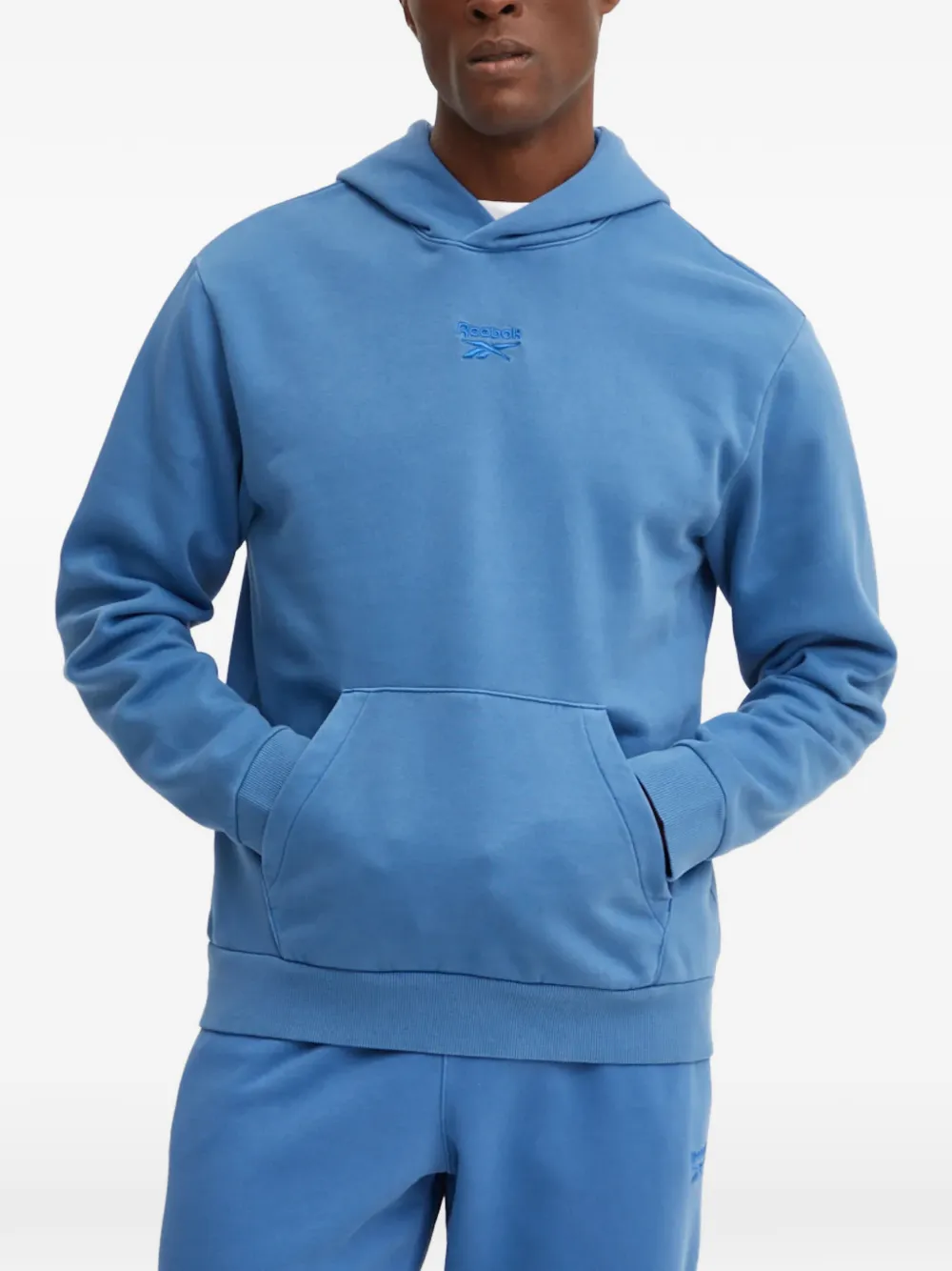 Reebok logo hooded sweatshirt - Blu