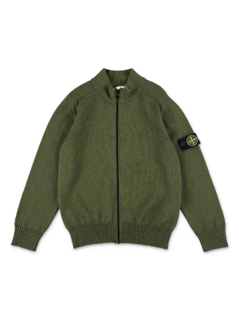 Stone Island Junior cárdigan de tejido fino con motivo Compass