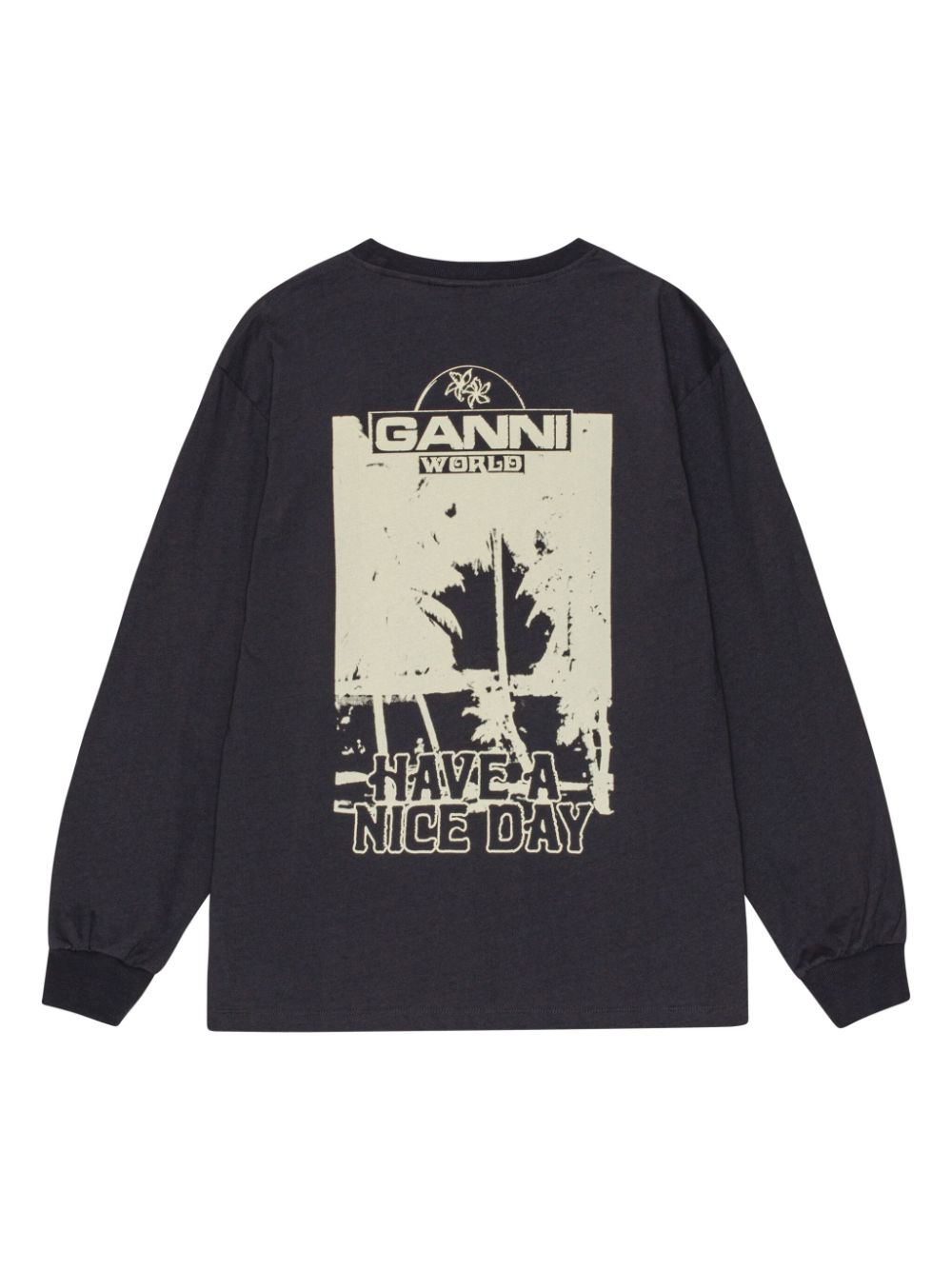 GANNI logo-print cotton sweatshirt Women