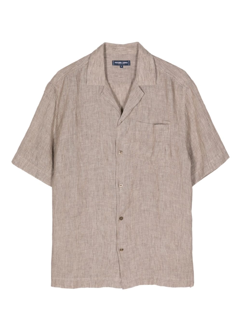 Frescobol Carioca Short-sleeve Linen Shirt In Neutrals