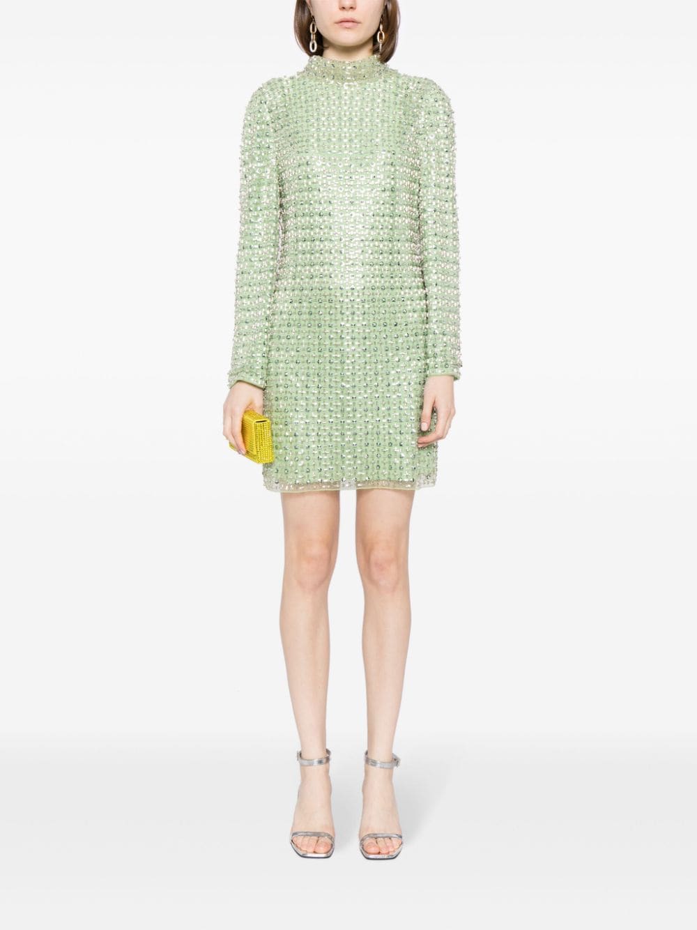 Jenny Packham Mini-jurk verfraaid met kristallen Groen
