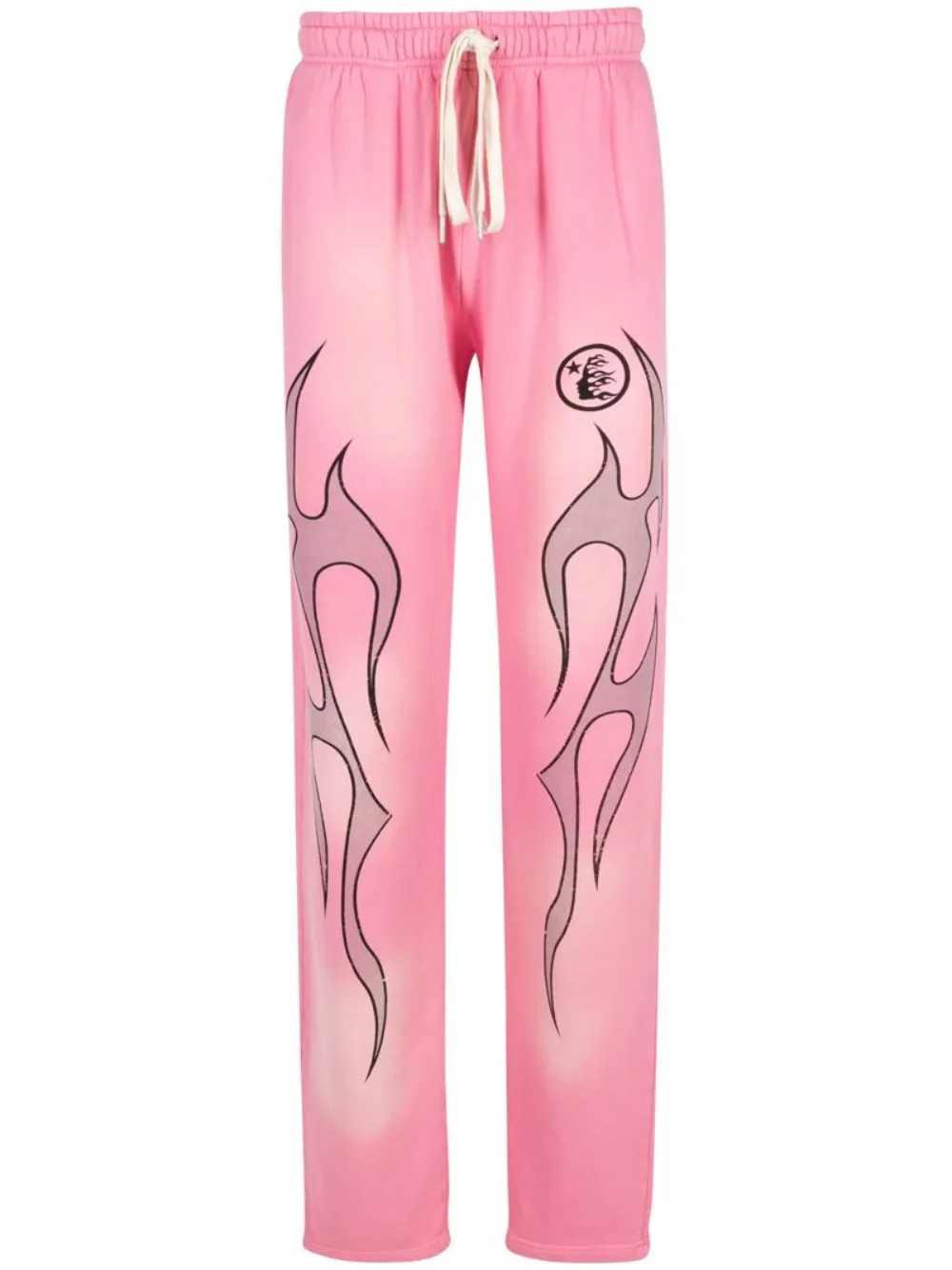 flame-print track pants