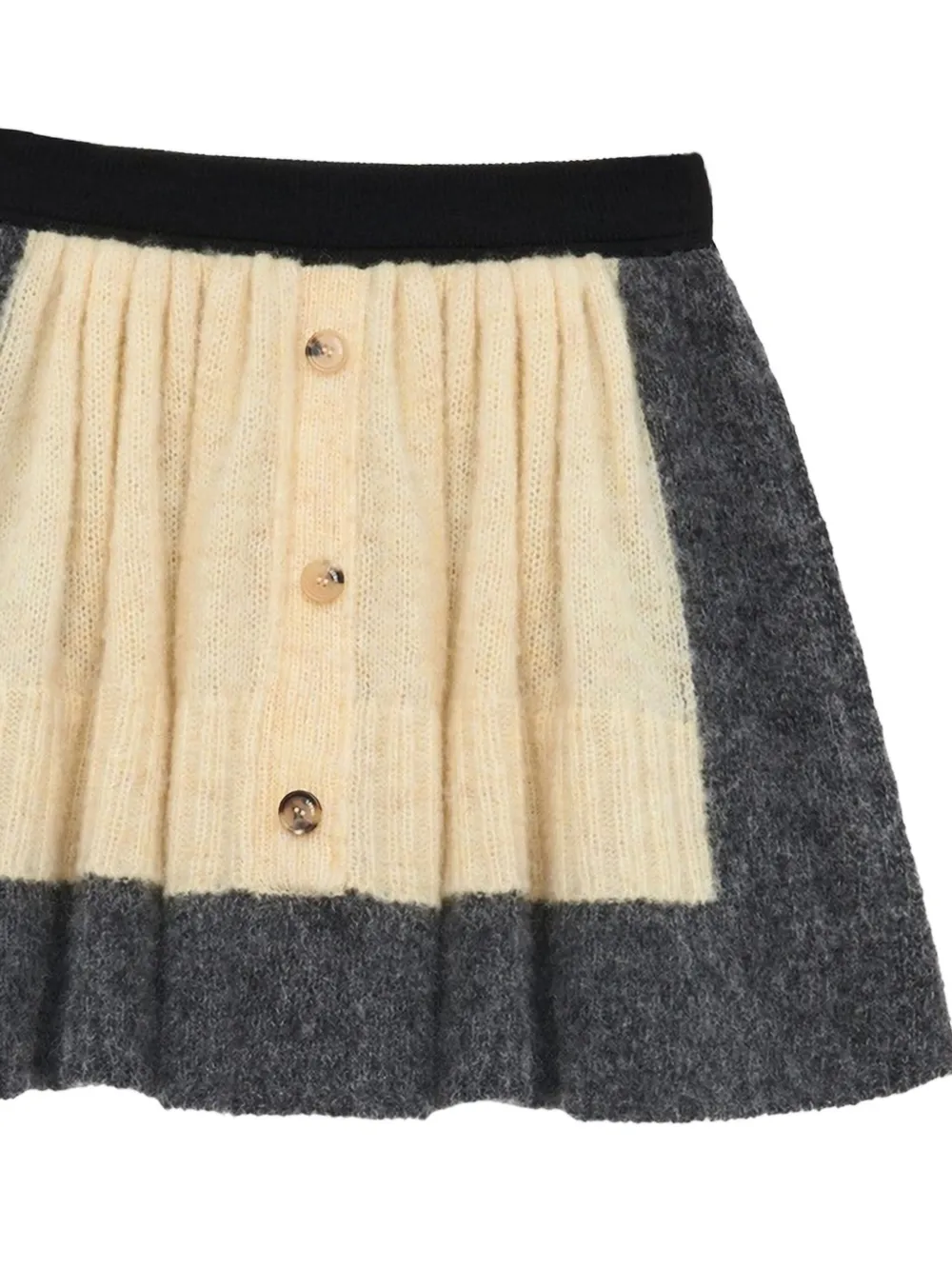 Loewe Pleated Button-embellished Mini Skirt