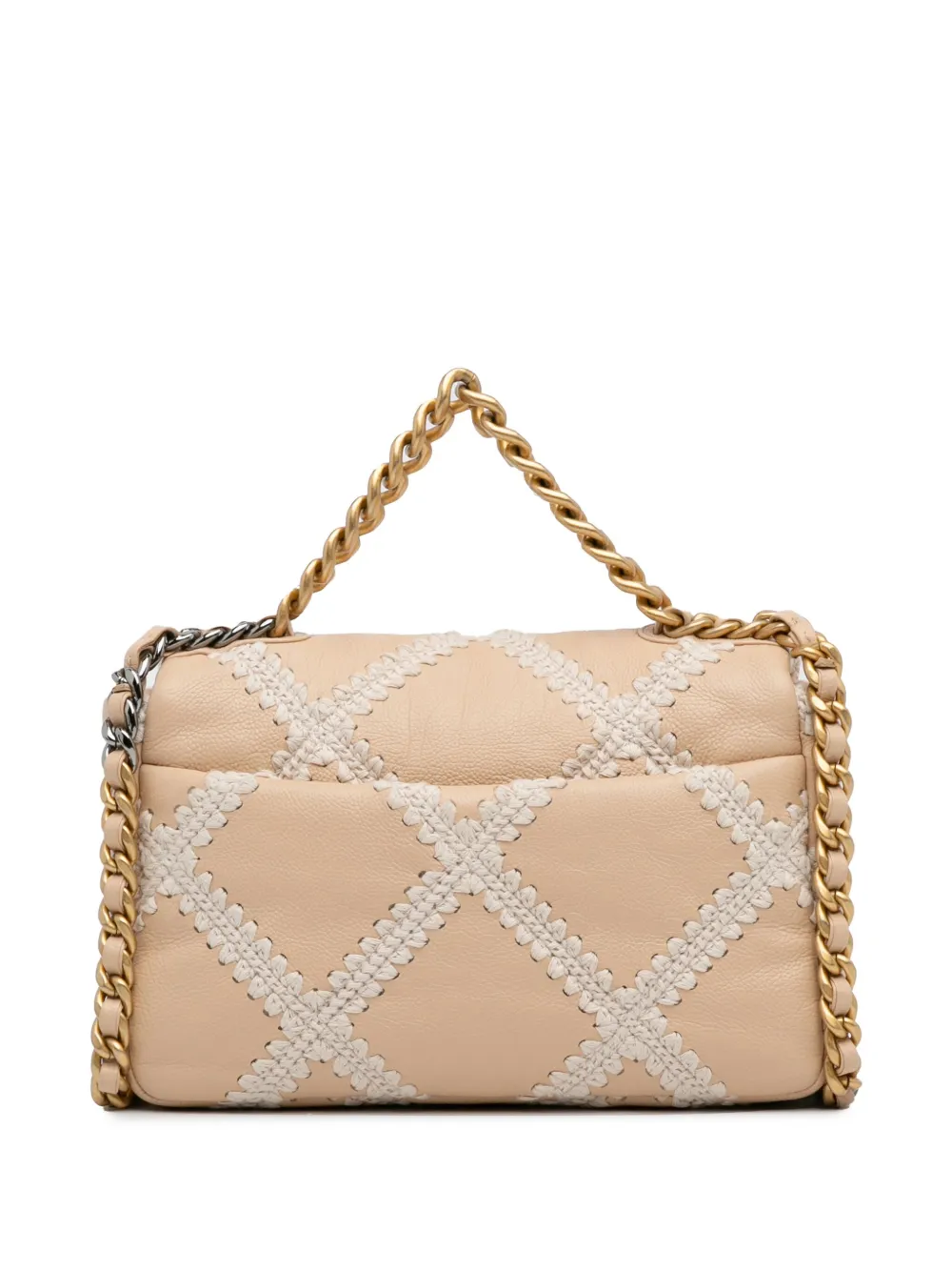 CHANEL Pre-Owned 2020 Pre-Owned Chanel Medium Crochet and Calfskin 19 Flap Bag satchel | Image 2