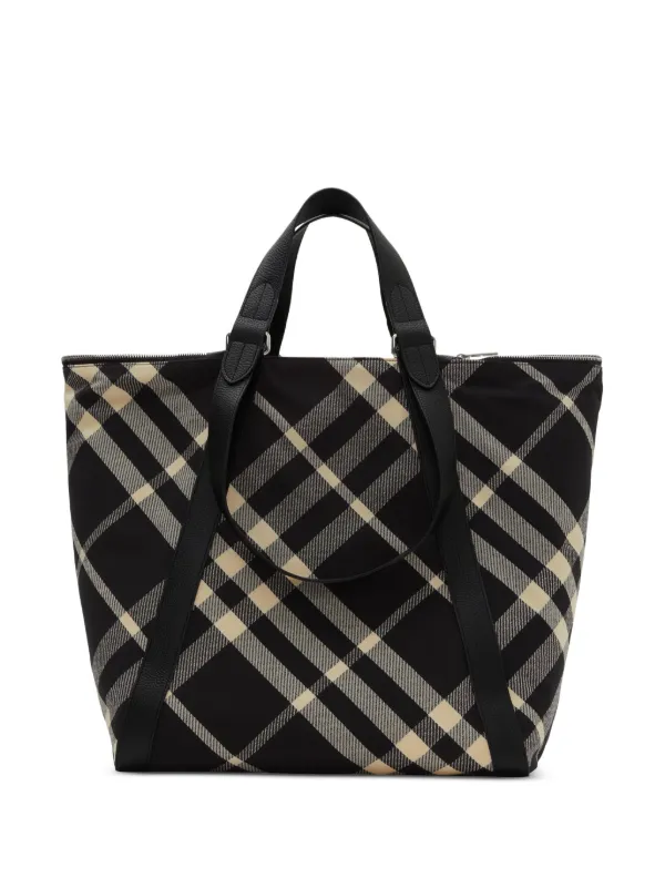 Burberry Festival check-pattern Tote Bag | Black | FARFETCH