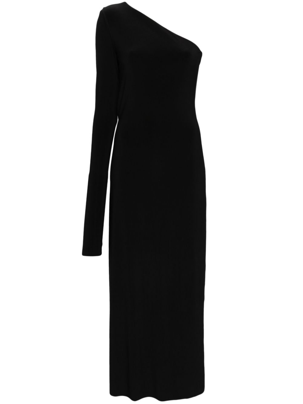Sportmax One-shoulder Jersey Maxi Dress In Black
