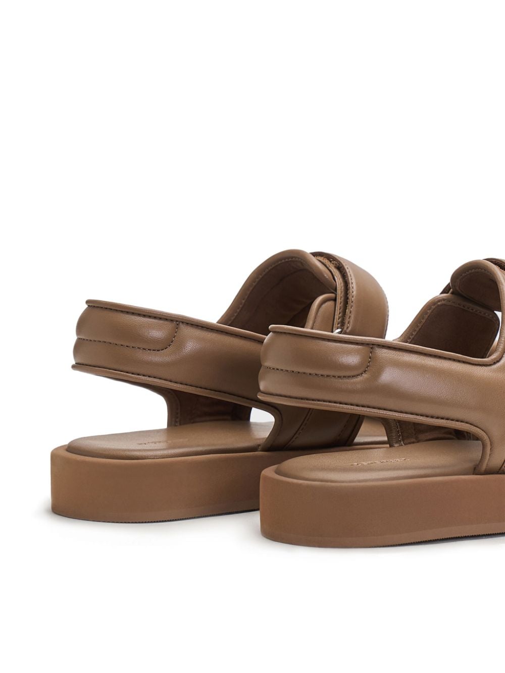 Shop 12 Storeez Padded Leather Sandals In Neutrals