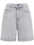 12 STOREEZ logo-patch high-rise shorts - Grey