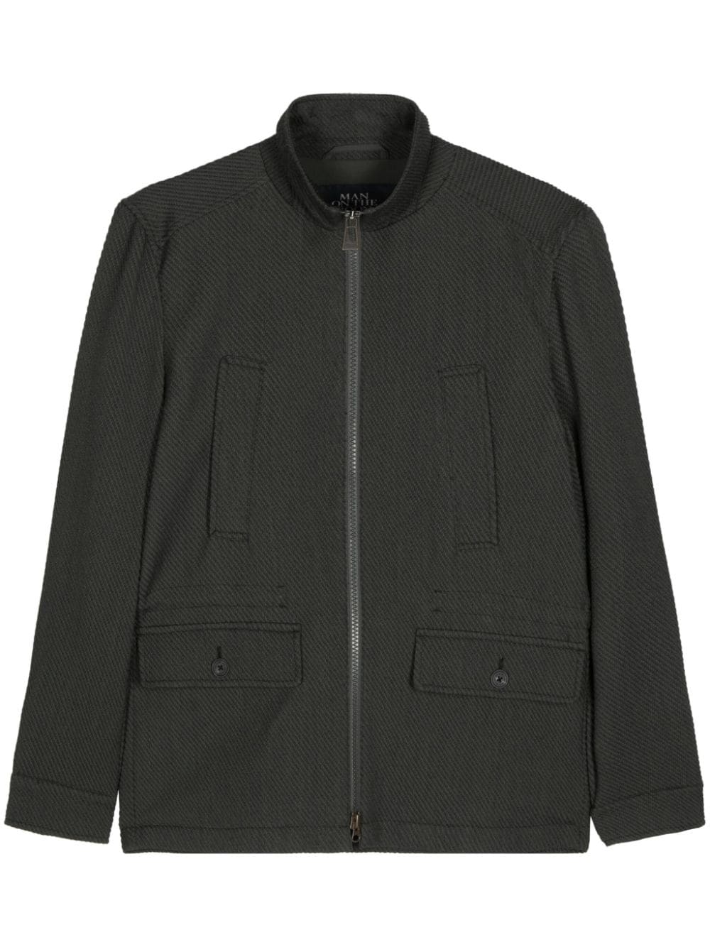 Man On The Boon. Textured Wool Blend Jacket In Green