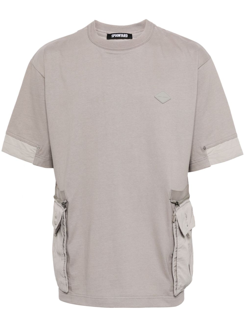 Spoonyard Detachable-pocket Cotton T-shirt In Gray