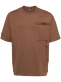Spoonyard coordinate-embroidered cotton T-shirt - Brown