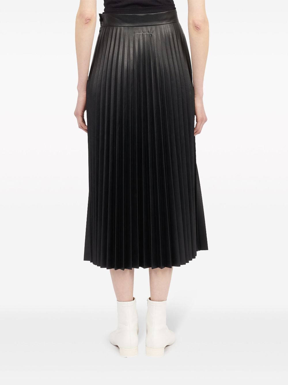 MM6 Maison Margiela pleated faux-leather midi skirt Women