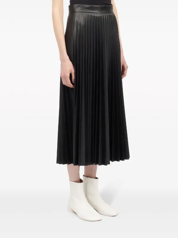^*様 MM6 Black Paneled Midi Skirt Black & Blue Paneled Denim Midi Skirt by MM6 Maison Margiela