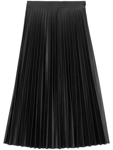 MM6 Maison Margiela pleated faux-leather midi skirt