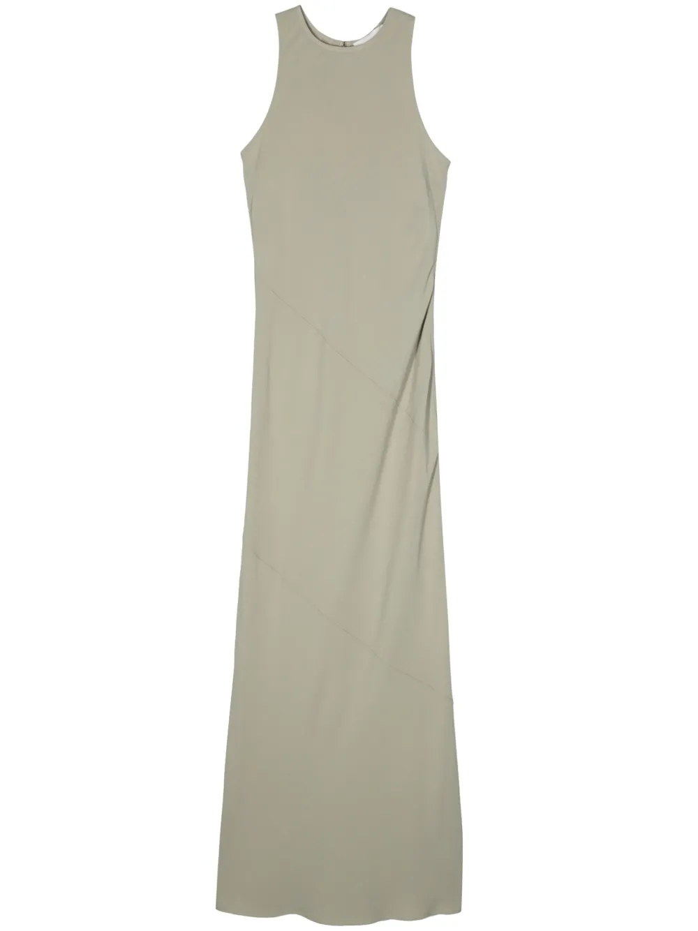 Ami Alexandre Mattiussi Crepe Sleeveless Maxi Dress In Green