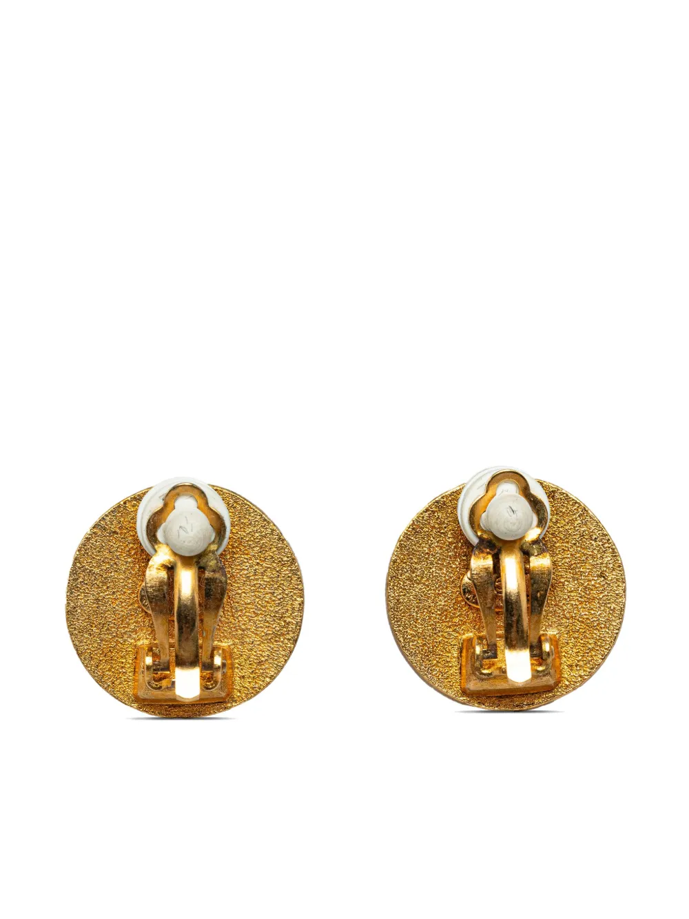 CHANEL Pre-Owned 1995 CC button clip-on earrings - Goud