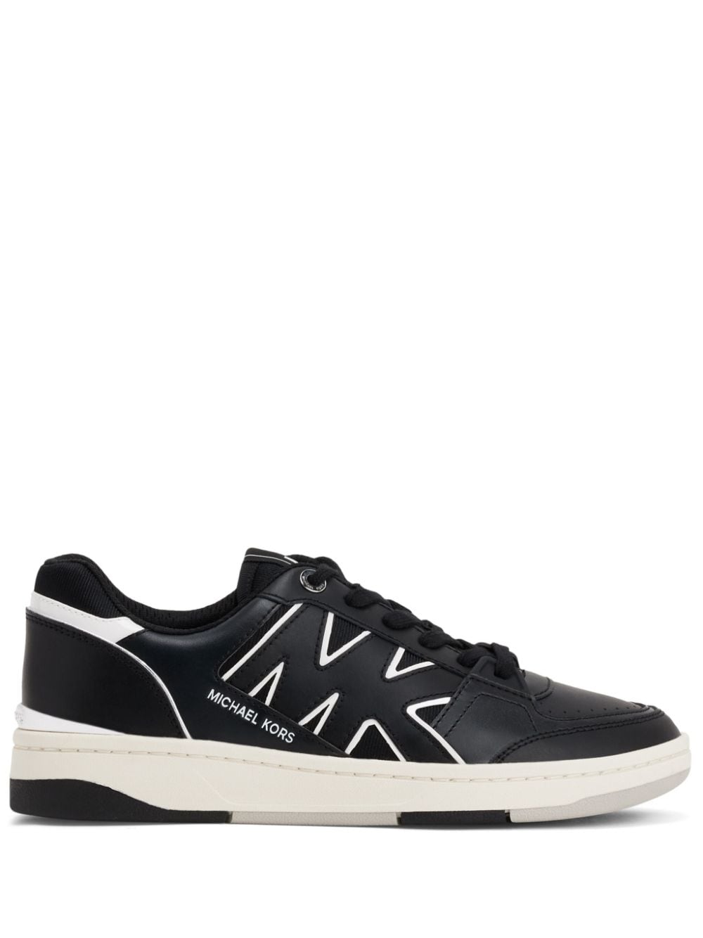 Michael Kors Rebel Lace-up Leather Trainers In Black