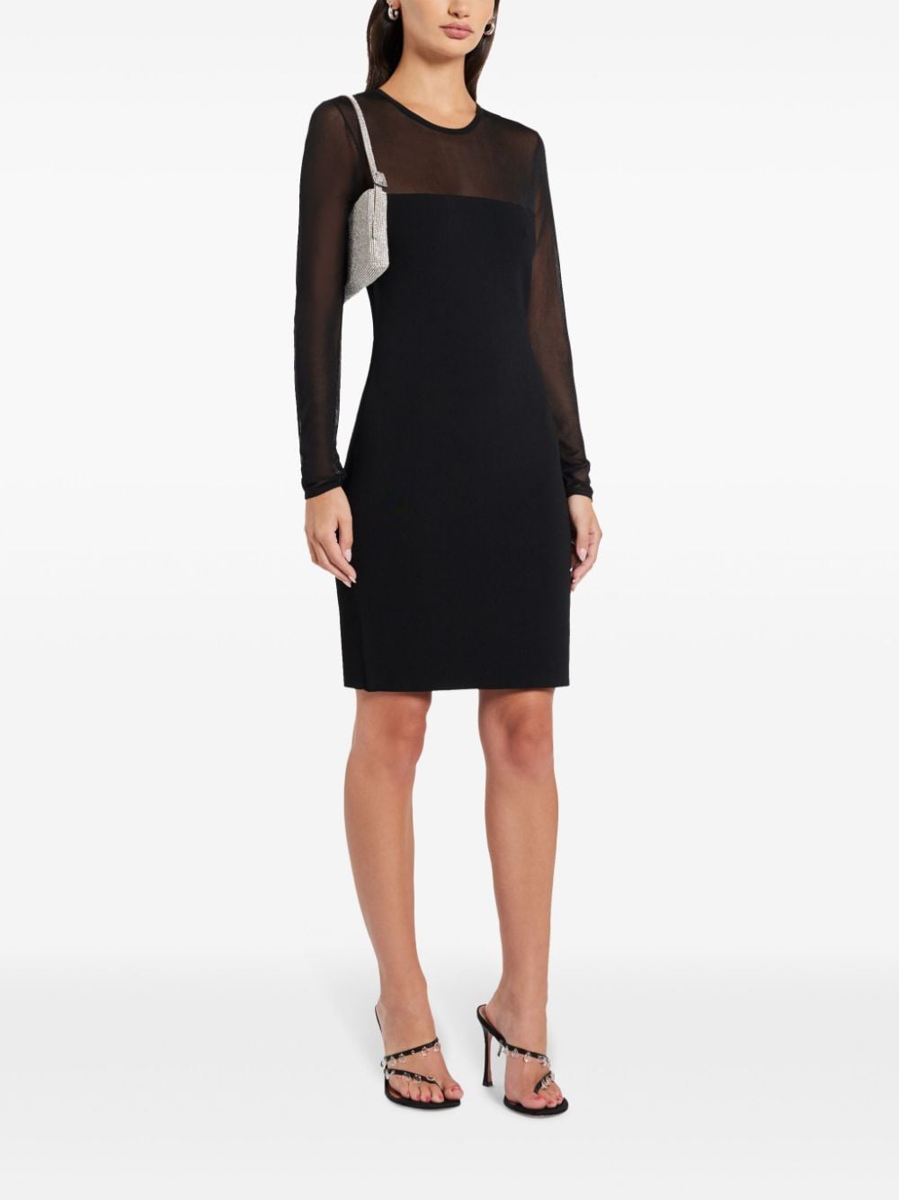 Michael Kors panelled sheer minidress - Zwart