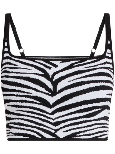 Michael Kors cropped zebra-intarsia tank top