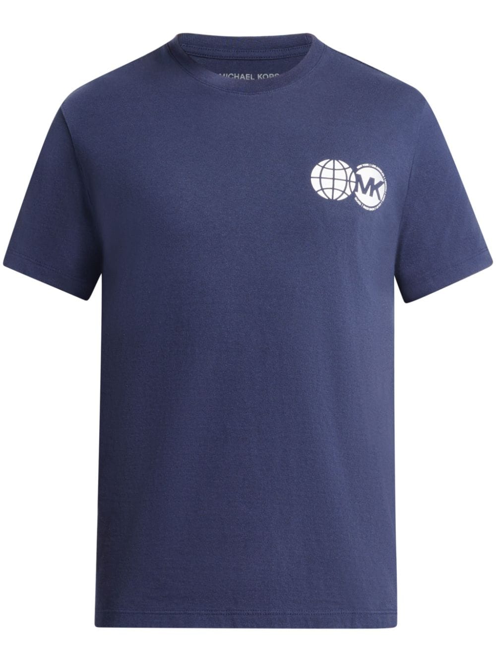 Michael Kors Global Recycled Cotton T-shirt In Blau