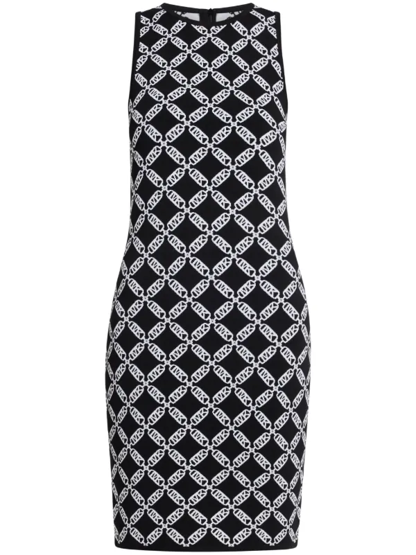 MICHAEL selling Michael Kors Large Maxi Dress Black and White Geometric Print Sleeveless