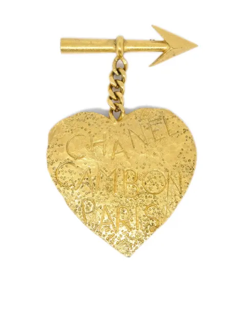 CHANEL Pre-Owned 1993 bow & arrow heart brooch